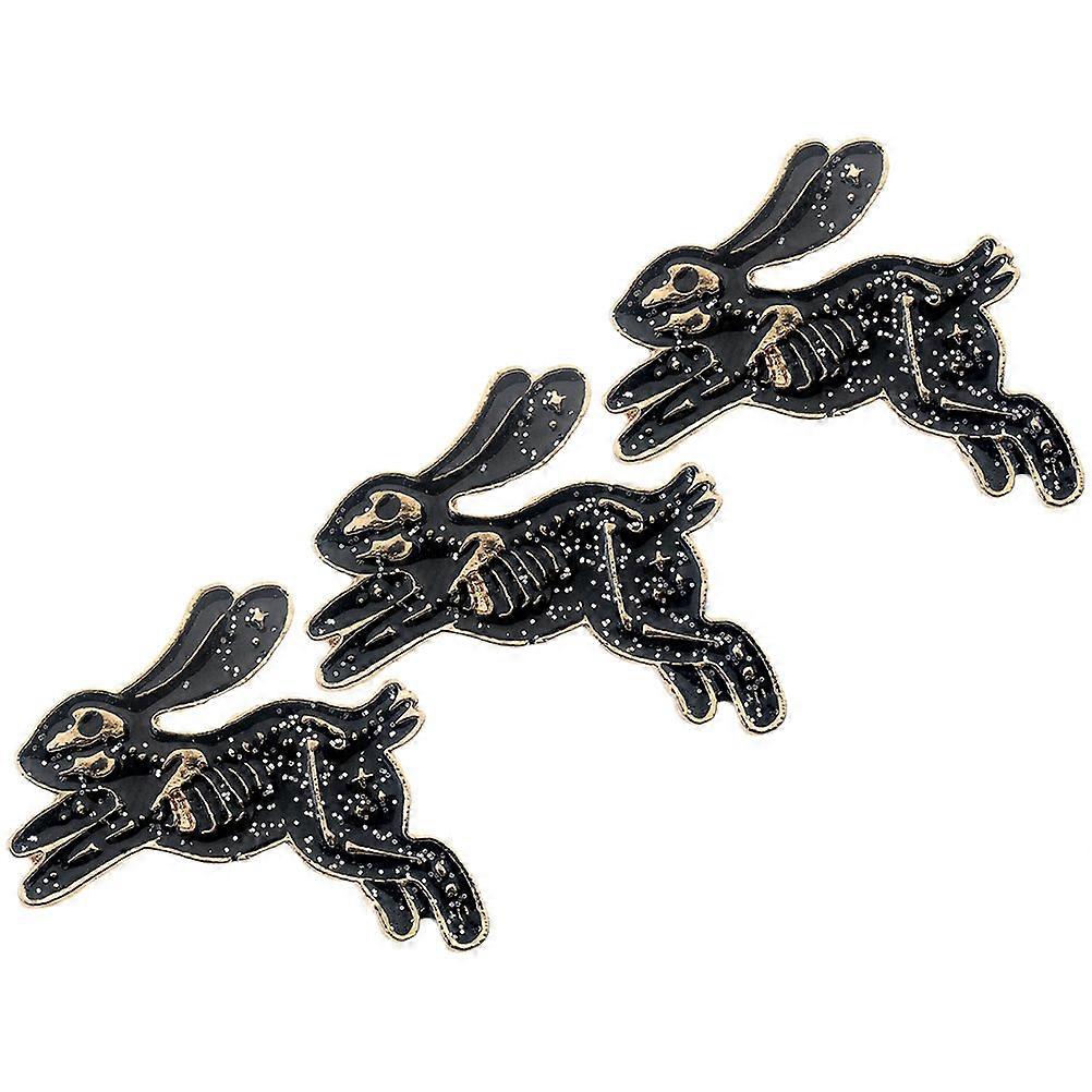 Rabbit Brooch 3Pcs for Decor with Durable Alloy Material