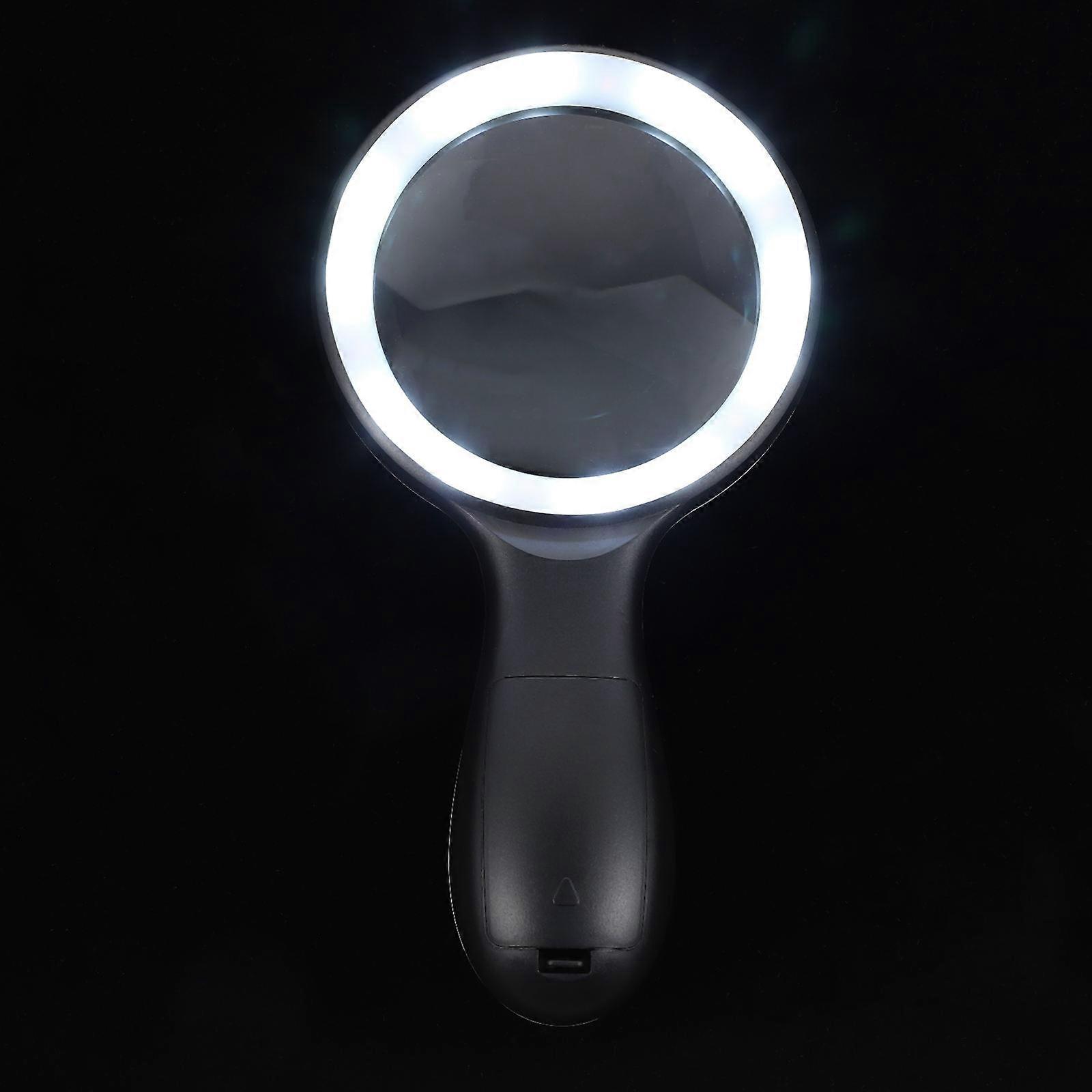 Magnifying Glass Handheld Lighted Magnifier for Reading 2Pcs Set Black