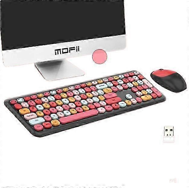 26-27 Wireless Keyboard and Mouse Combo With Coloured keycaps