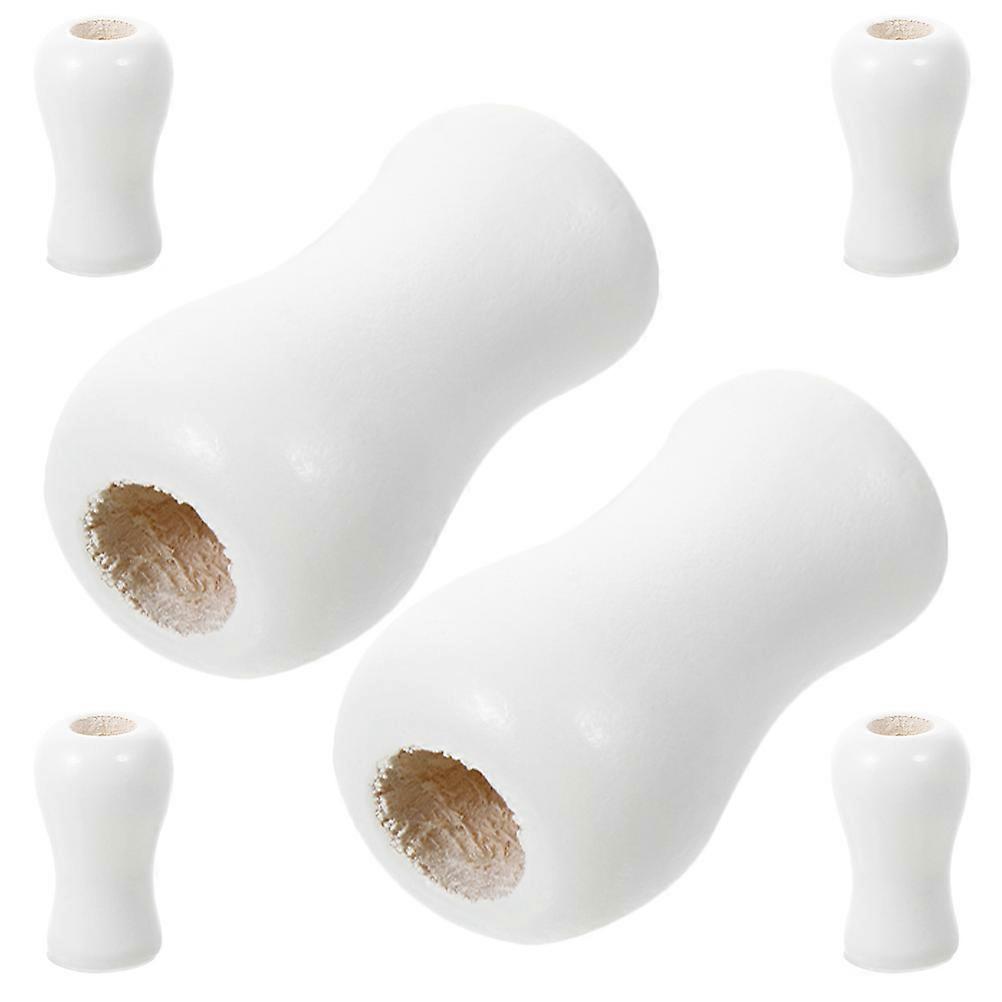 Blind Cord Tassels Wood Cord Pull Knobs for Home Use 6Pcs White Wood