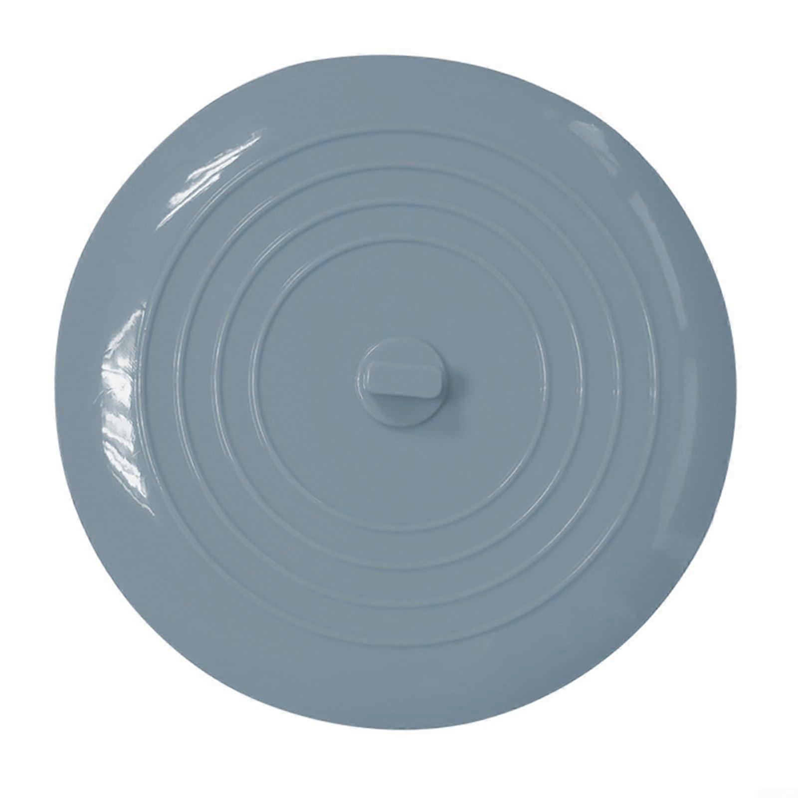 Silicone Drain Stopper with Strong Suction Grip, LeakProof and Odor Blocking, 5 Inch Grey