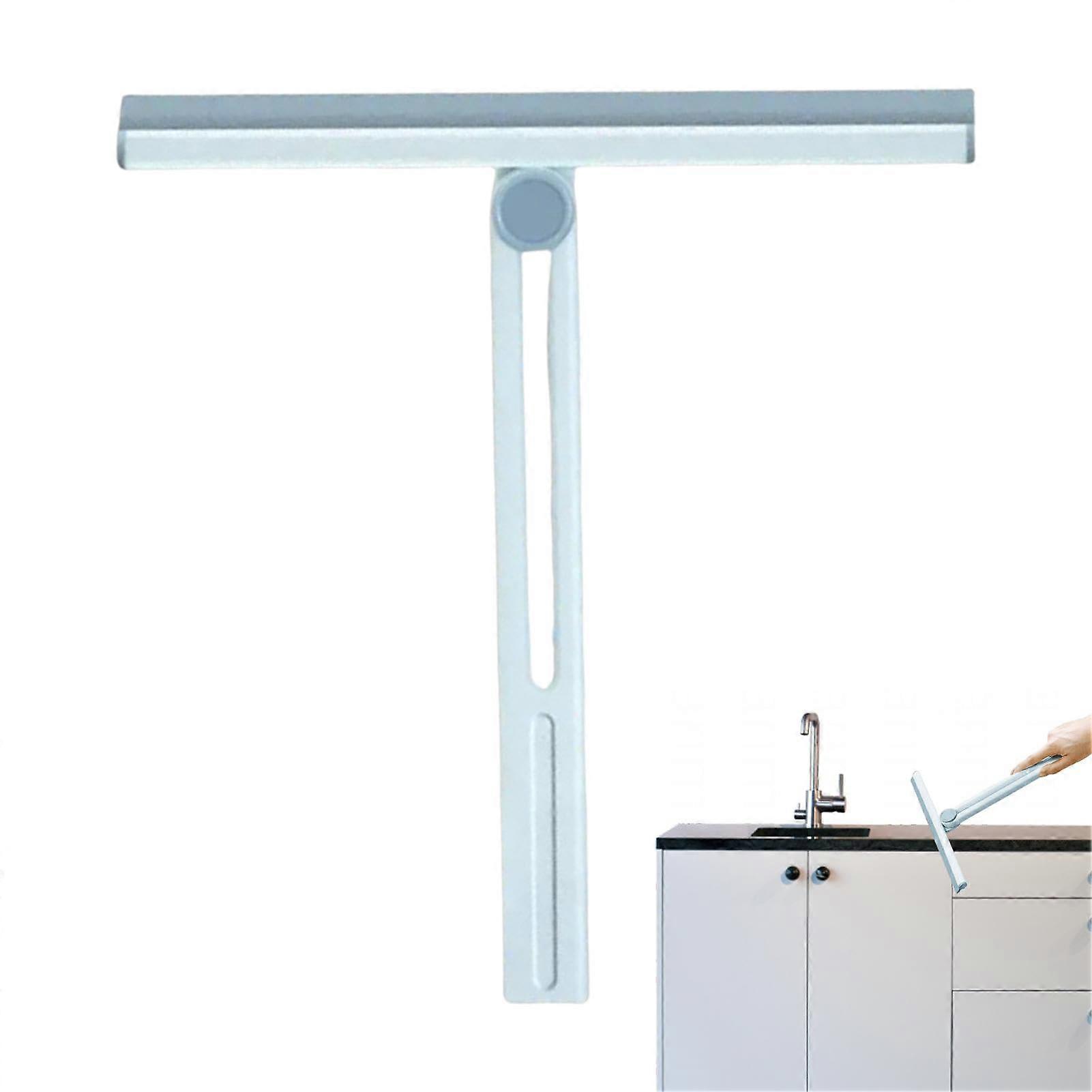 Window Squeegee with 180° Rotating Head, DoubleSided Shower Glass Cleaner, Foldable Blue Design