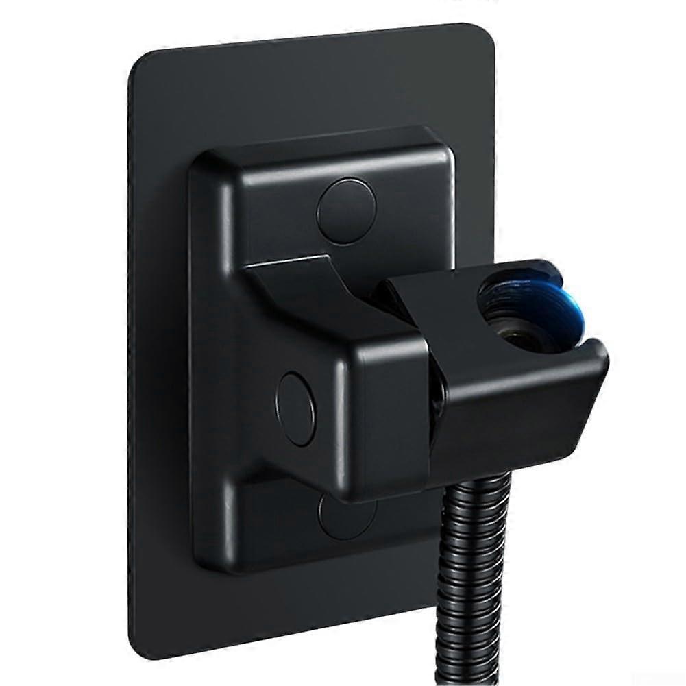 Shower Head Holder 360 Degree Rotation Adjustable Height No Drill Wall Mounted Bracket Black