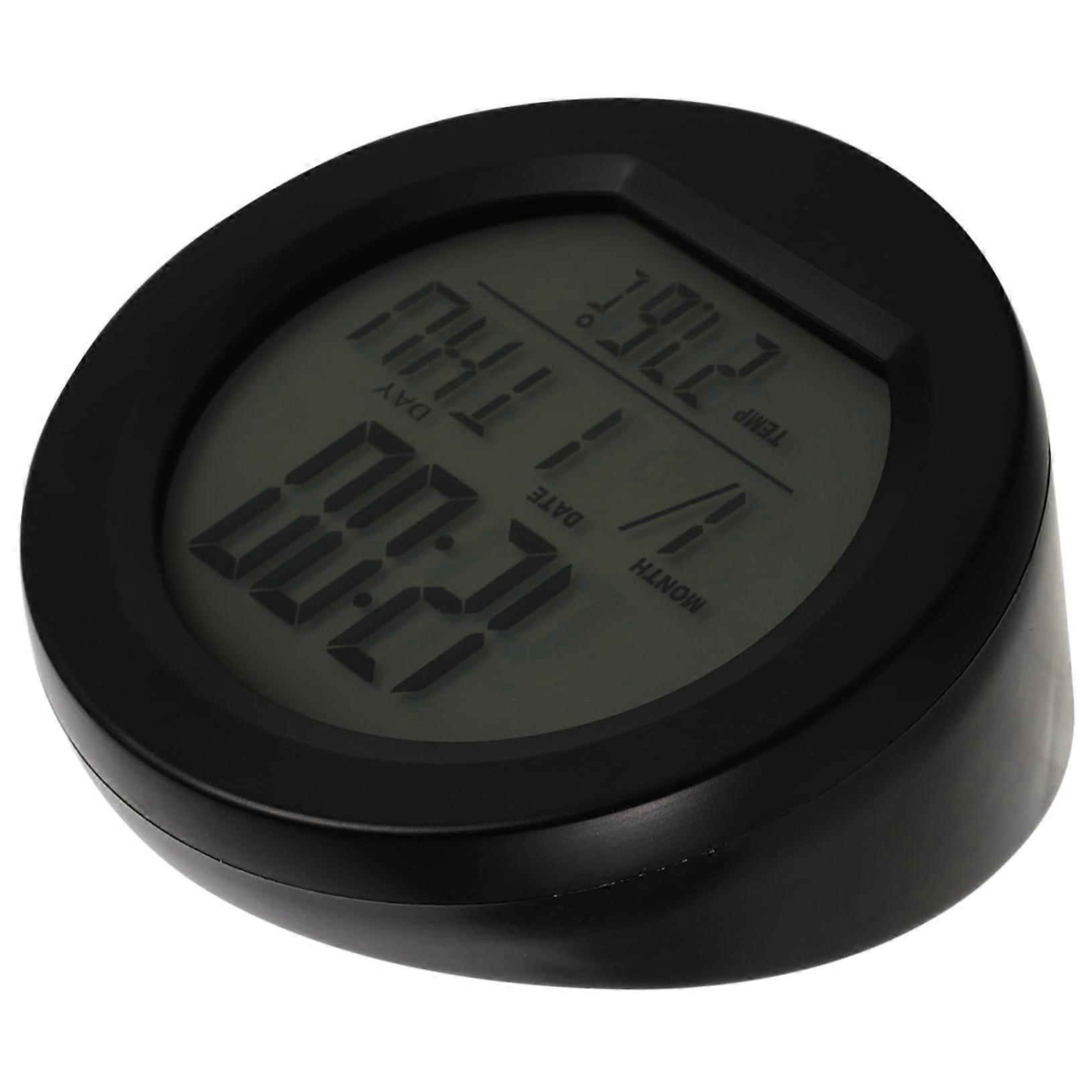 Solar Car Clock with Temperature and Date Display, Solar Powered Metal Dashboard Clock for Trucks