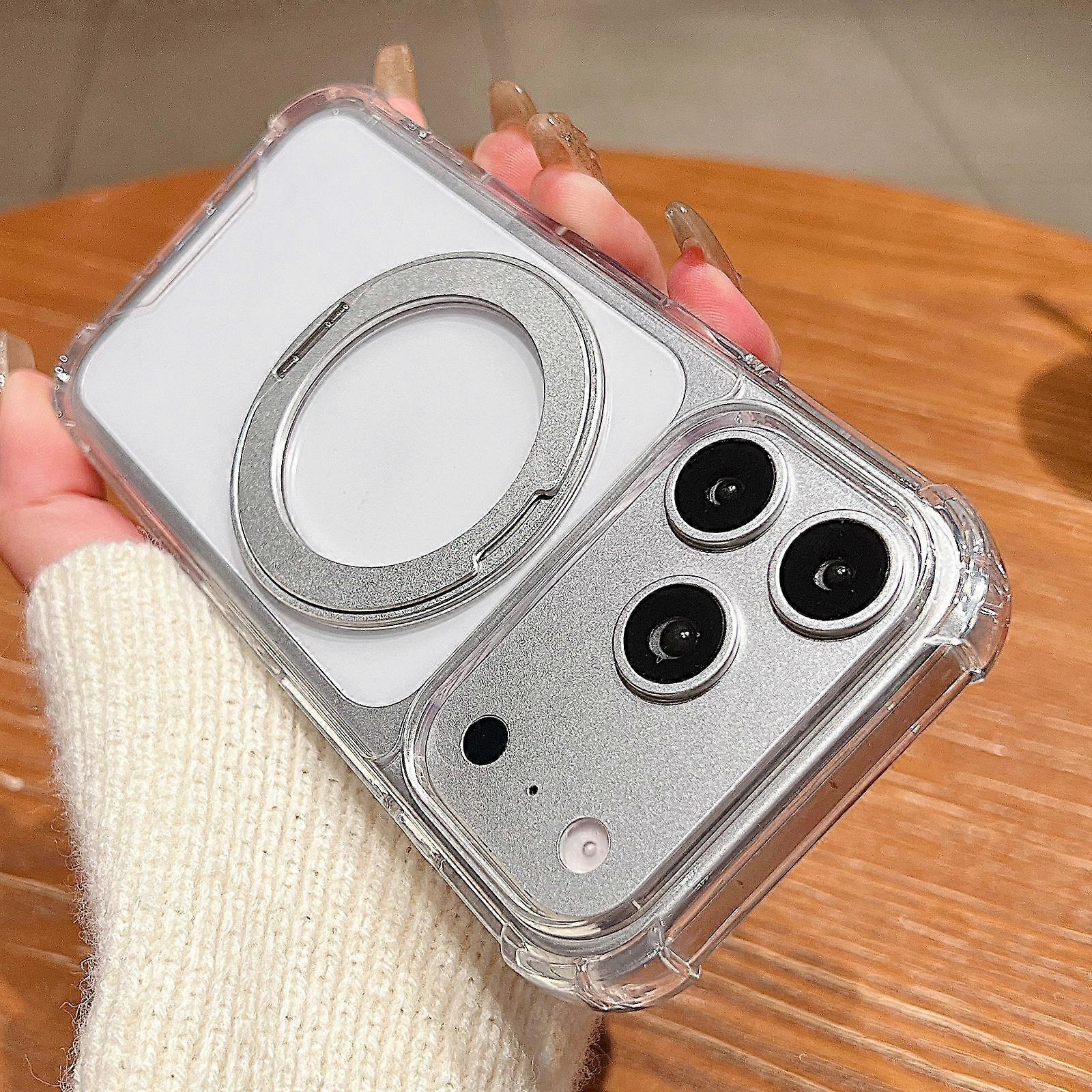 Four Corner Shockproof Space Magnetic Phone Case with 360 Degrees Rotating Holder