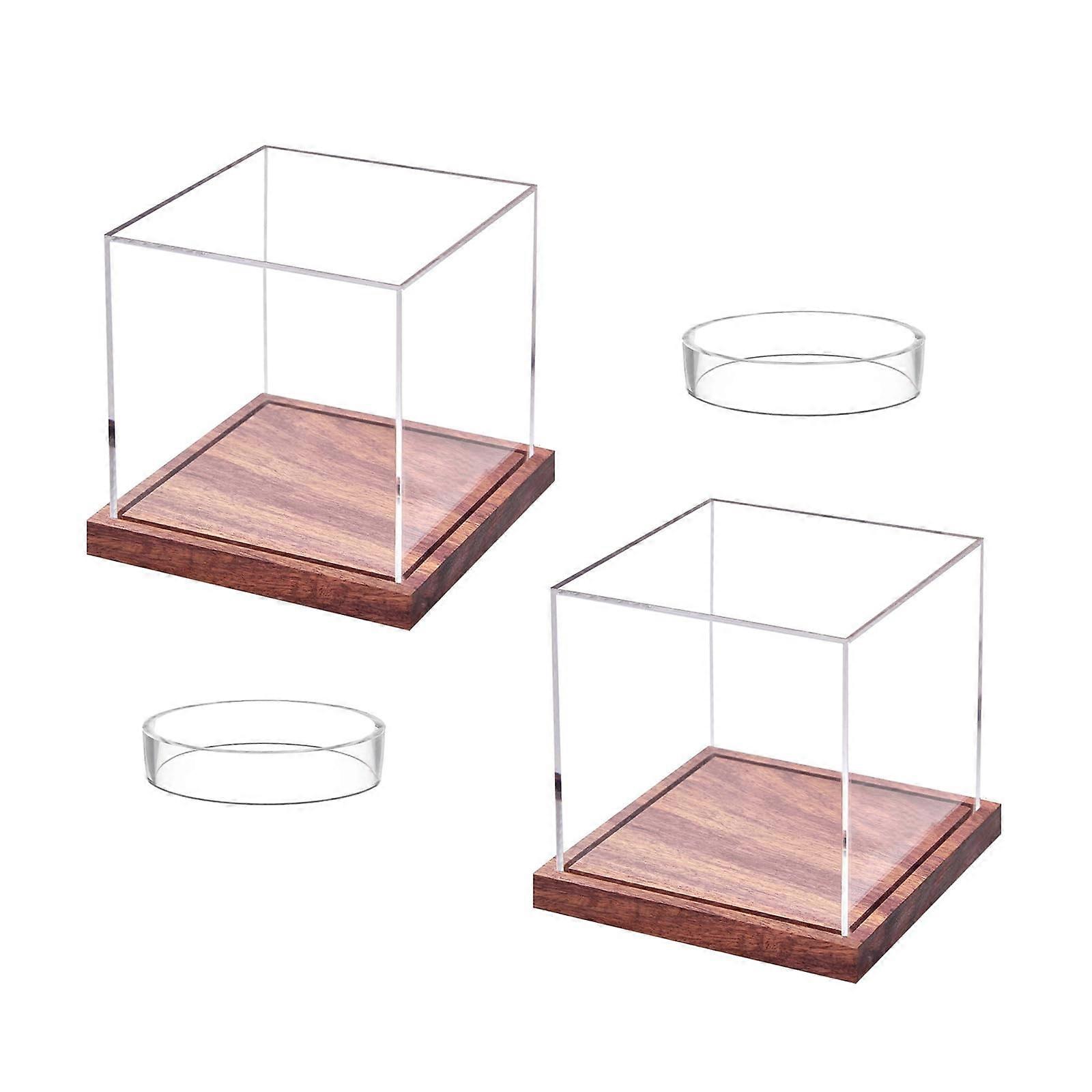 Clear Acrylic Baseball Display Case with Dustproof Protection for Autographed Balls, 2 Pack