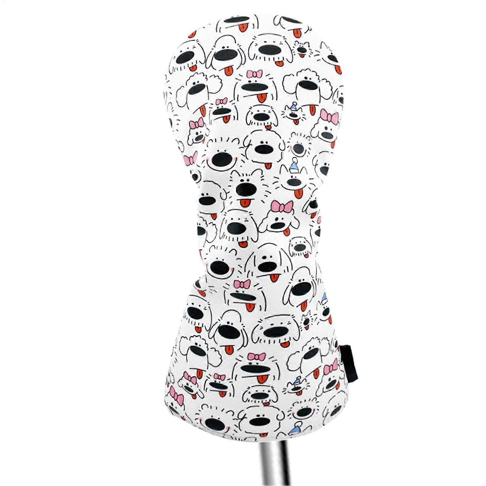 Golf Club Head Covers Waterproof Cute Puppy Pattern Mallet Putter Cover Soft Durable Lining