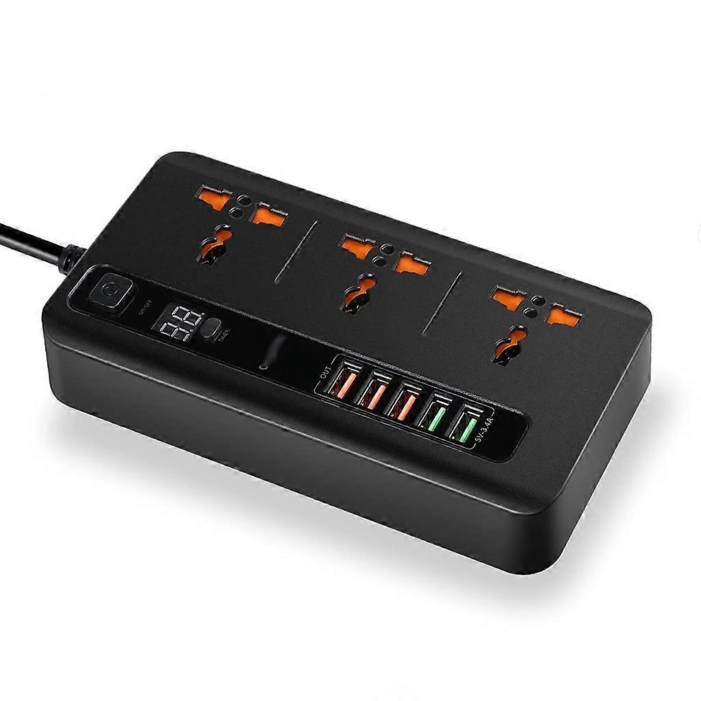 Power Strip with USB Ports, Smart Timer, 5Port Fast Charging, 3 AC Outlets, EU Plug