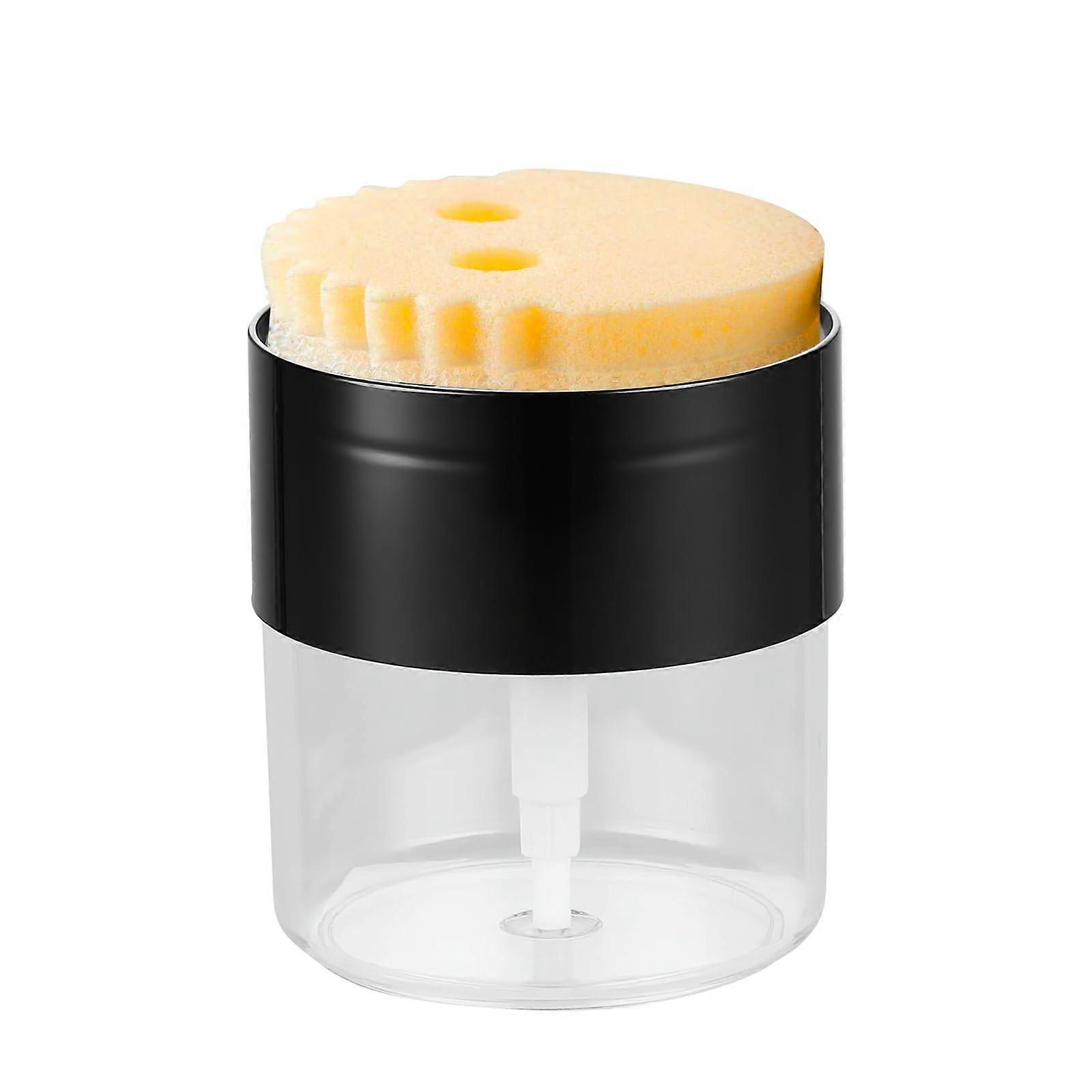 Soap Dispenser with Sponge Holder Compatible with Scrub Daddy, Refillable Kitchen Sink Pump, BPA