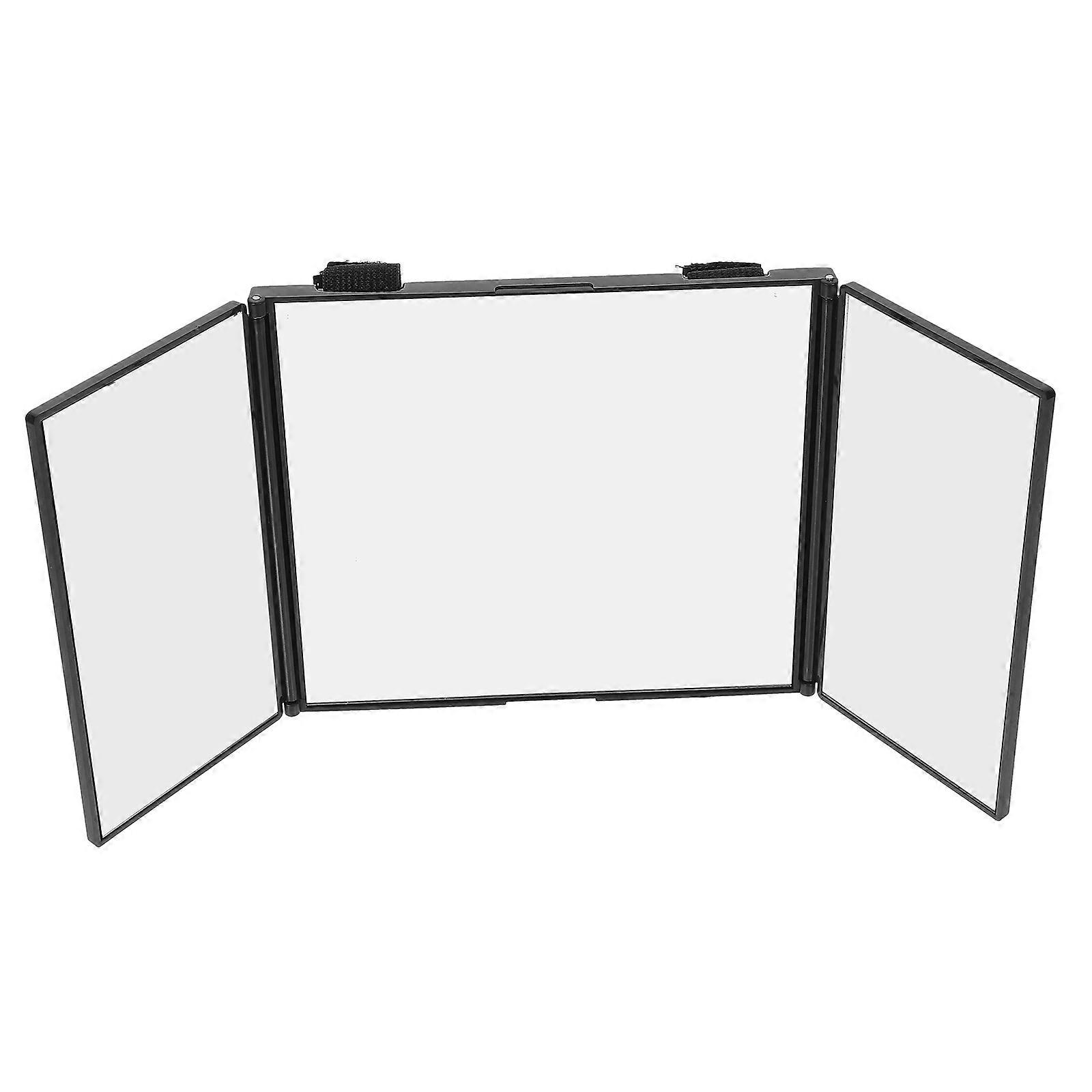 Car Visor Mirror Black Foldable Vanity Mirror for Vehicle Makeup 4Pcs
