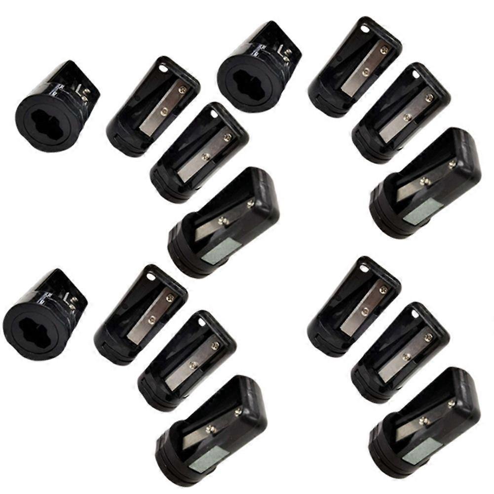 15pcs Octagonal Carpenter Pencil Sharpener Square Oval Carpenter Pen Manual Sharpener Black