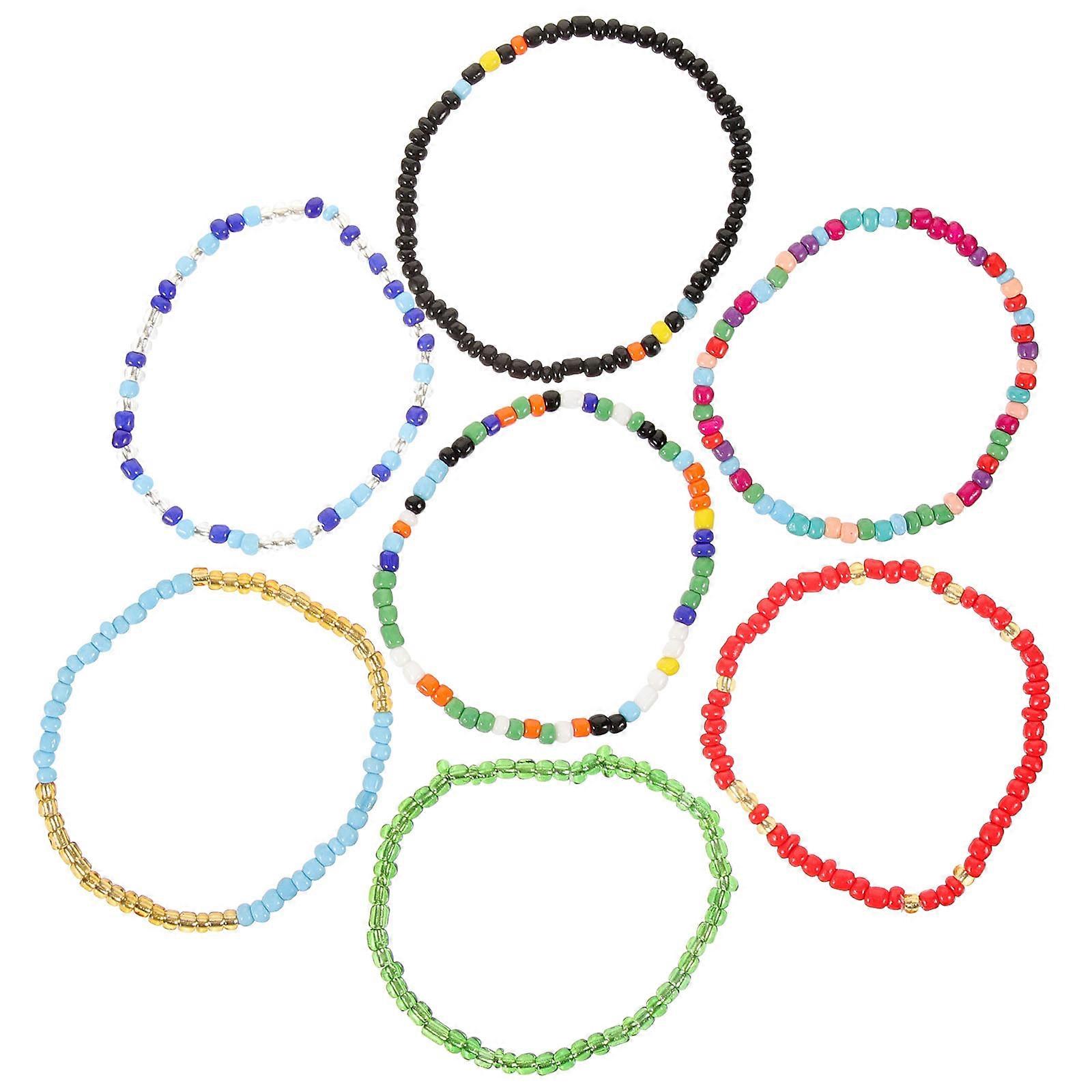 Women Bohemian Anklets Beaded Anklets for Decoration 7Pcs Multipurpose
