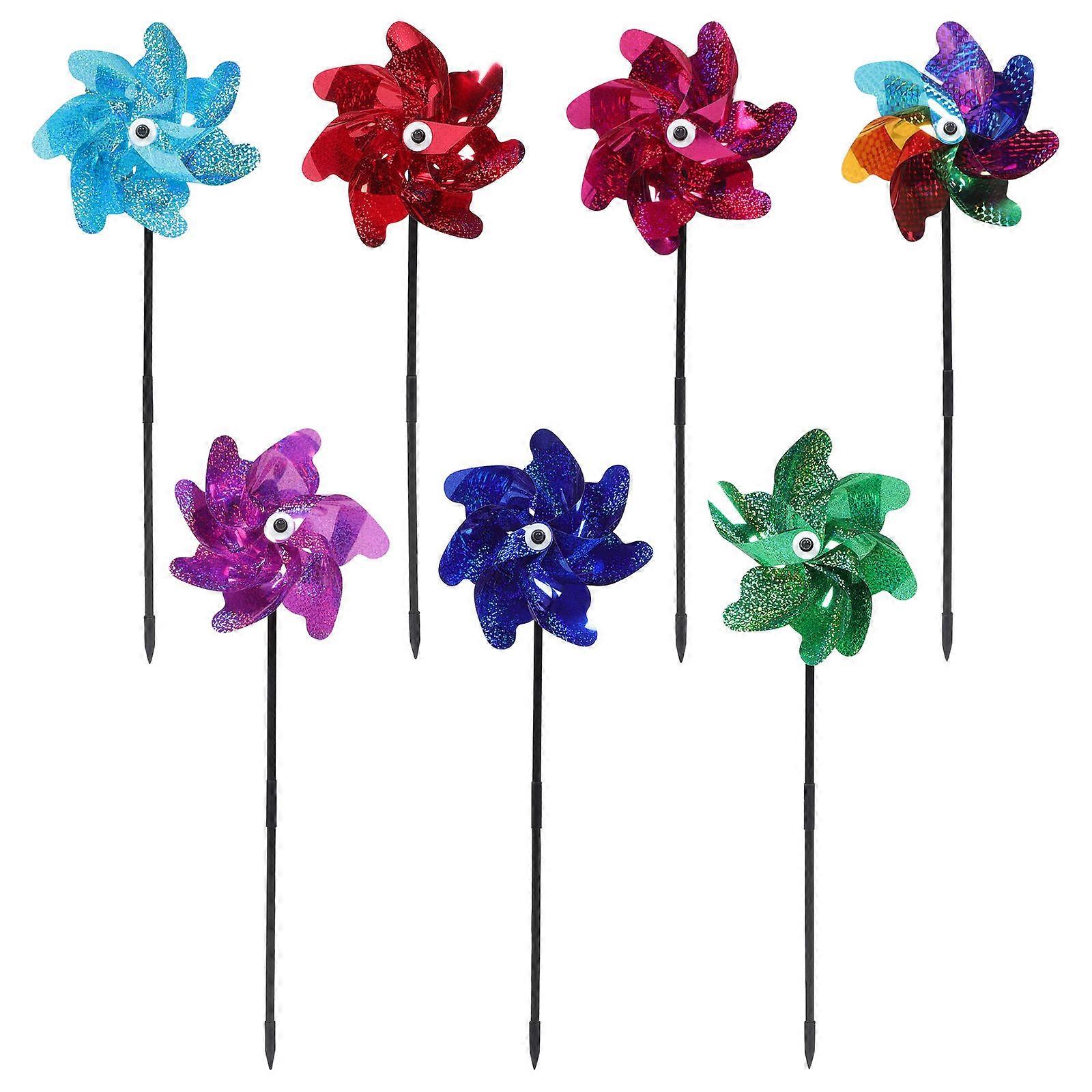 Colored Windmill Bird Tool for Garden Use 7Pcs