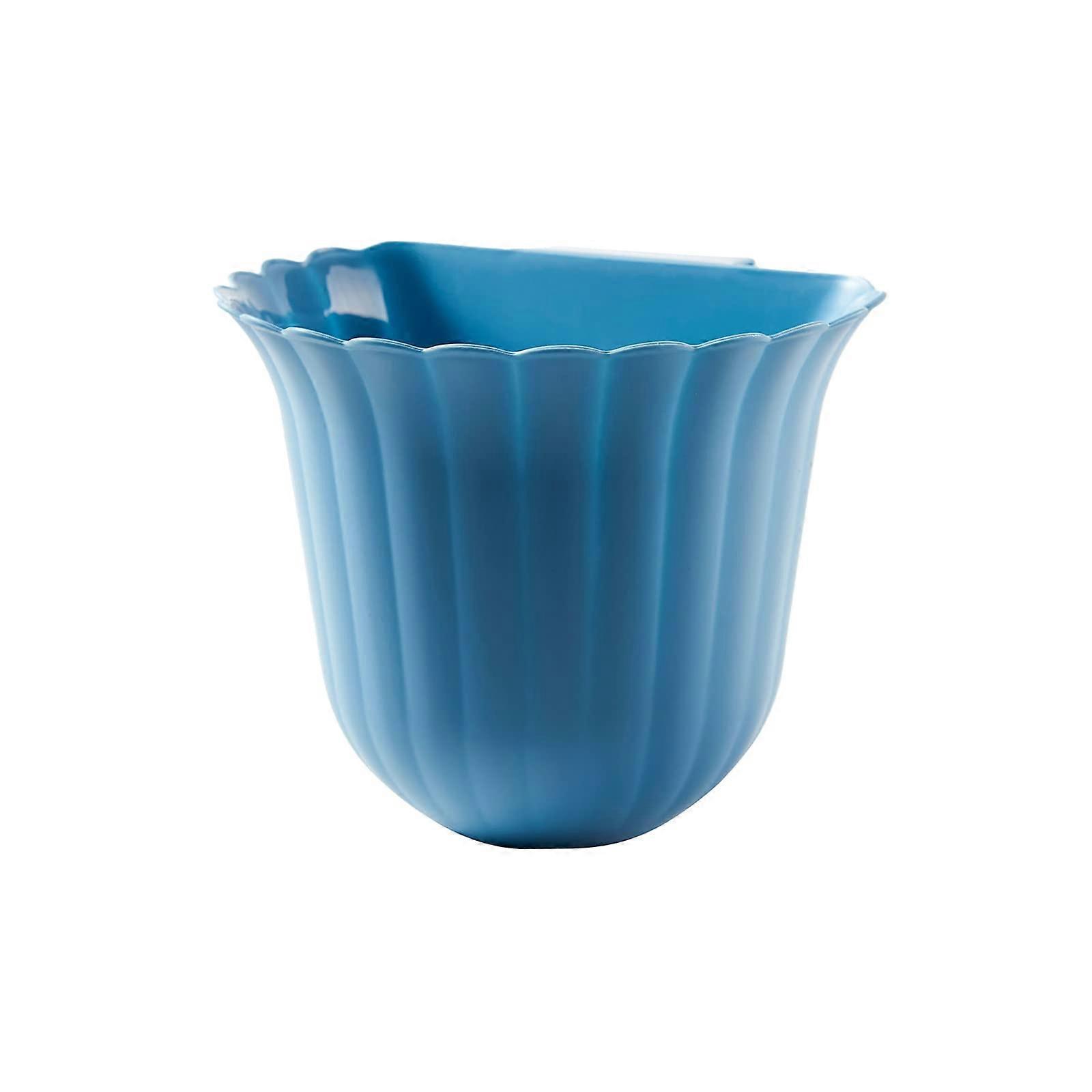 Hanging Kitchen Trash Can Foldable Waste Bin Compact Mountable Compost Bin for Cabinet Bathroom Blue