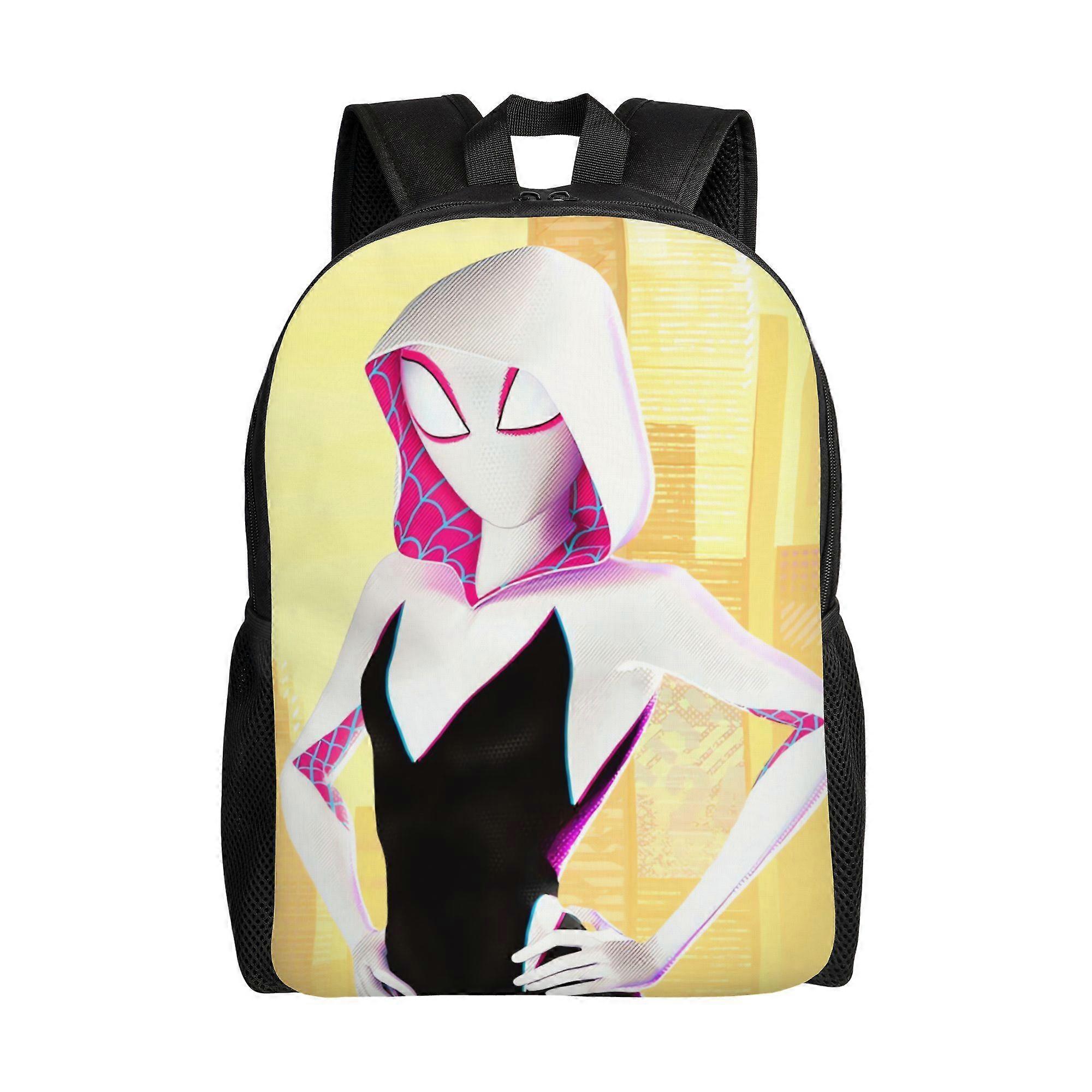 S-Spider-Gwen Single-Layer Backpack for & - Lightweight School Bookbag with Simple Streamlined Design, Spacious Compact -mnbvc