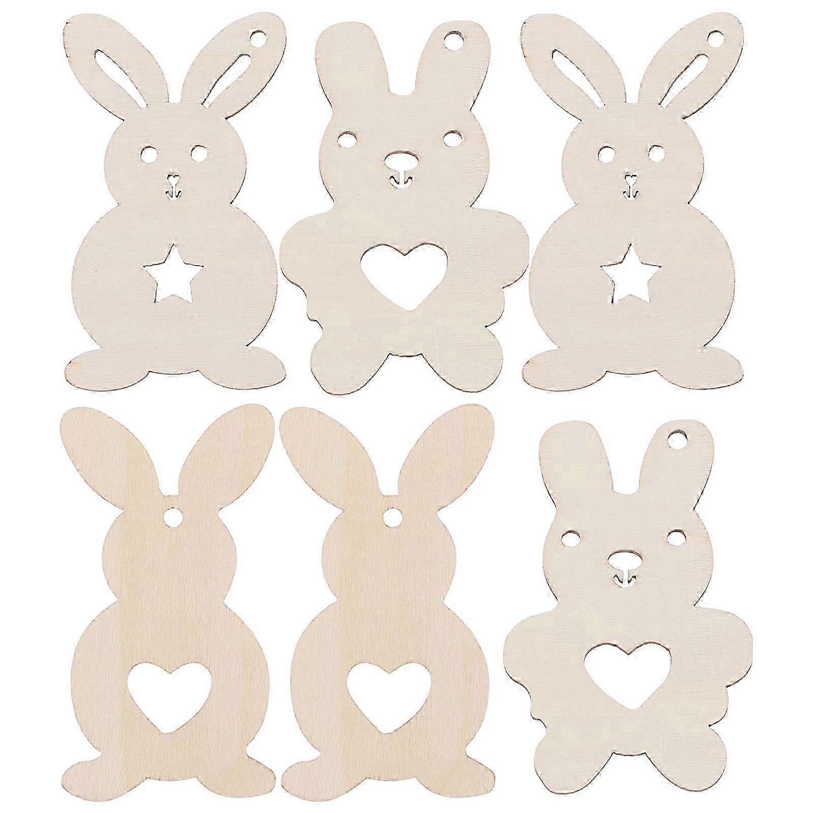 Wooden Easter Rabbit Cutout Decoration for Easter Party 30Pcs