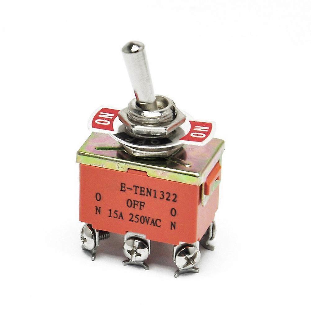 DPDT ON/OFF/ON 3 Position Toggle AC 250V 15A E-TEN1322