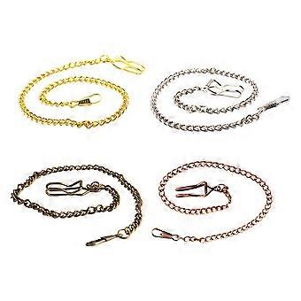 4Pcs 39CM Metal Pocket Watch Chains Fashion Practical Jeans Belt Chains for Men Males (Gold Silver Red Bronze Blue Bronze 1 Each)