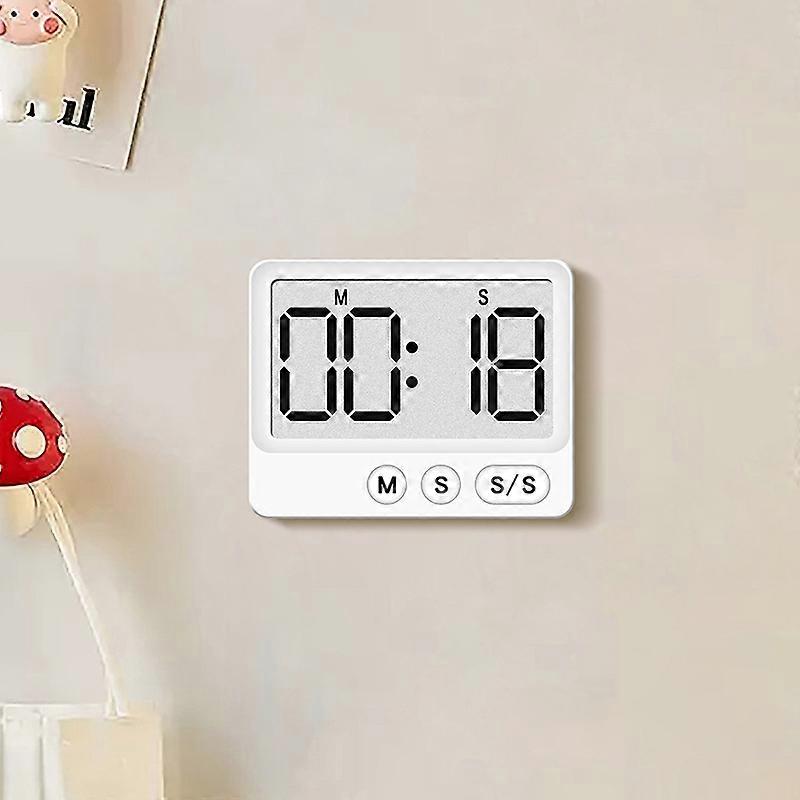 Korean style mini timer, magnetic, simple digital countdown, baking kitchen timer Y8301, white timer.