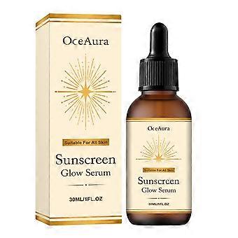Sunscreen Glow Facial Serum, UV Shield Daytime Protective Serum with Niacinamide Vitamin C Aloe, Light Hydrating Primer Serum to Boost Radiant Even Sk