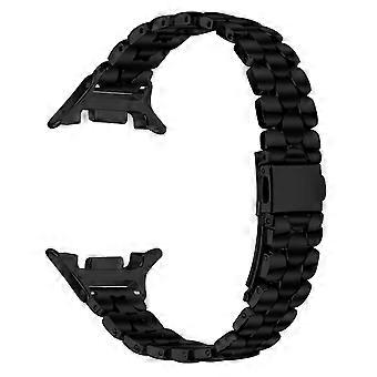 Urrem til Samsung Galaxy Watch8 Classic 46mm/Watch8 44mm/40mm Perleformet Rustfrit Stål Sort Håndledsrem