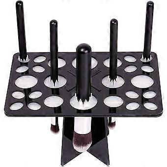 26 Hole Makeup Brush Drying Rack With Mat Keep Countertop Drying