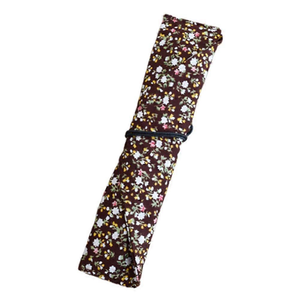 Portable Flower Print Cutlery Tableware Bag Drawstring Knife Fork Spoon Pouch