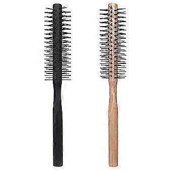 2pcs Household Styling Comb Blow Drying Combs Round Wooden Roller Hair Brush