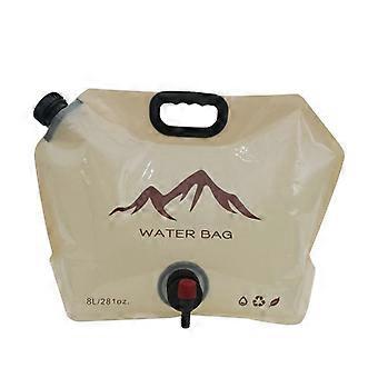 Portable Water Container 8L Camping Water Bag with Faucet, Foldable LeakResistant FoodGrade Design (Khaki)