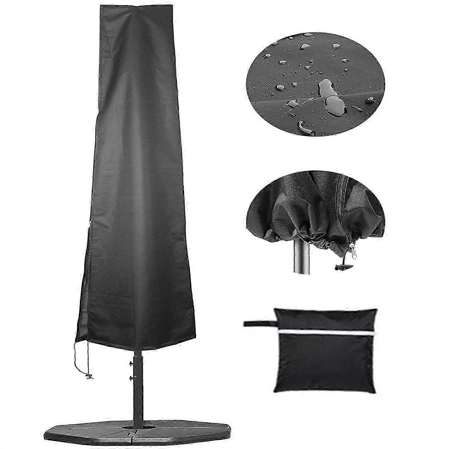 Weatherproof protective cover compatible with parasols