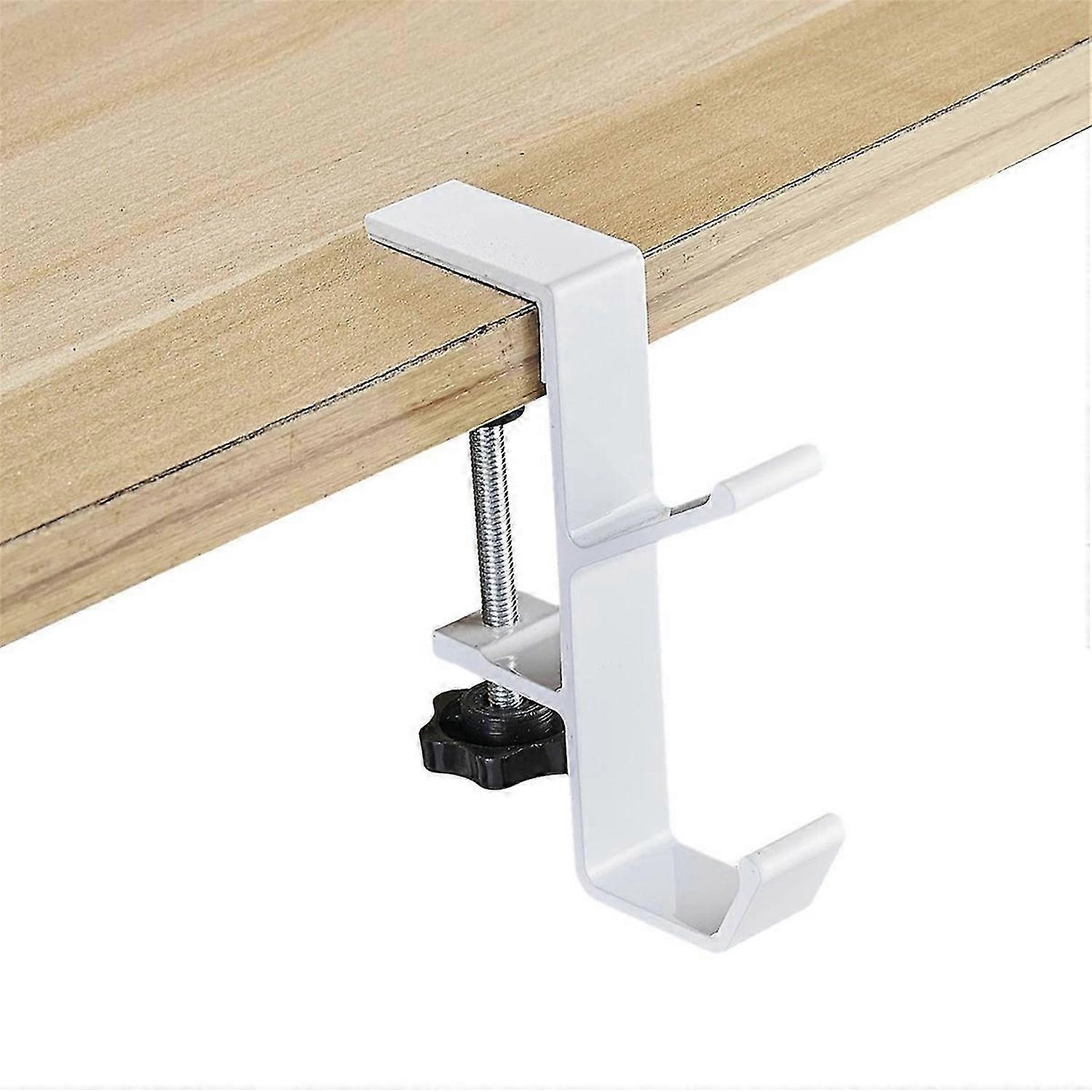 1 Piece Adjustable Table Side Hook, Gaming Headset Table Hanger Backpack Storage, Hook Stand Without Drilling,White