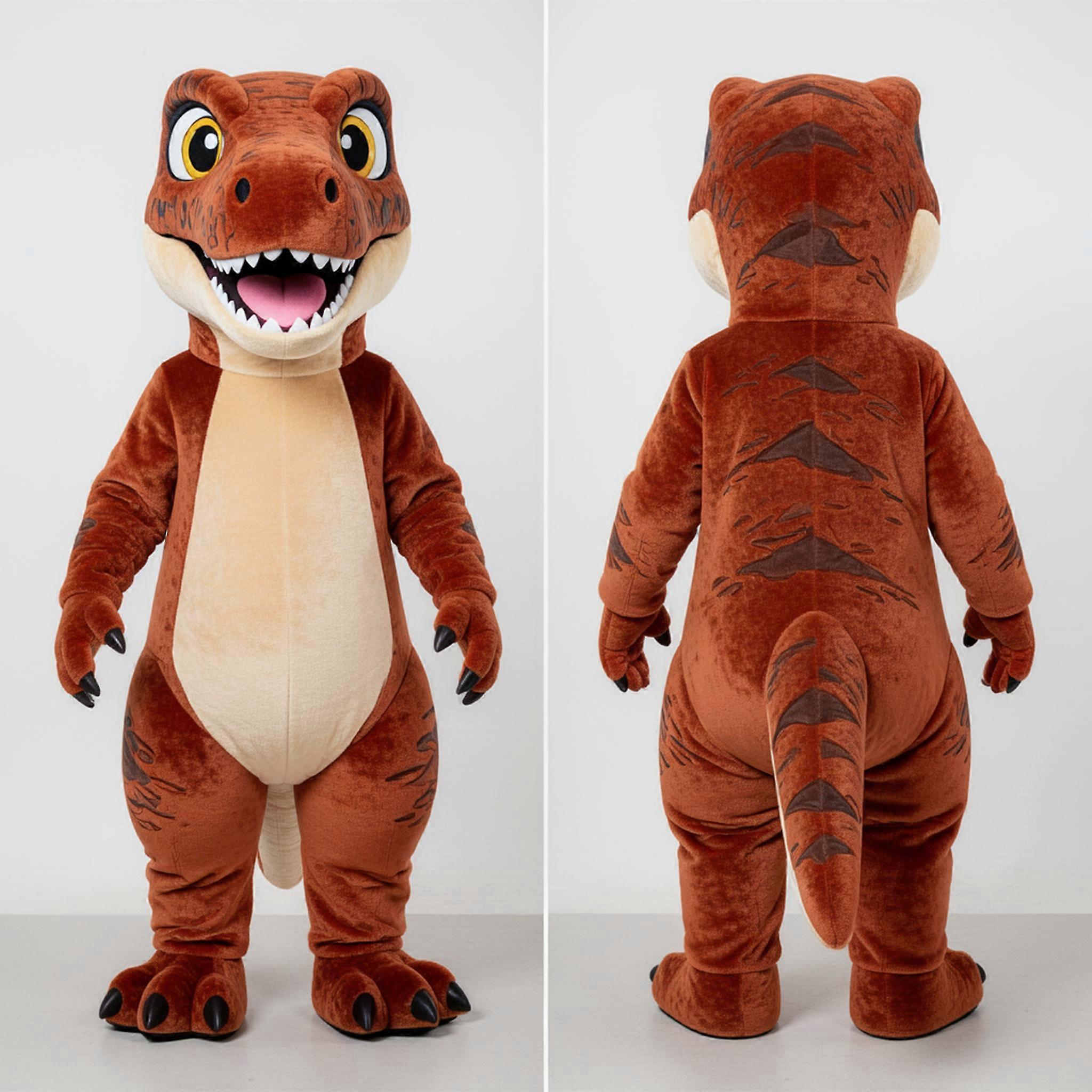 MASTICOT Rust Orange Wide Eyed Velociraptor Mascot
