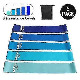 Resistance Band Set 5 Levels 5-40lbs Thick Latex Bands for Home Gym Yoga Strength Training and Physical Therapy