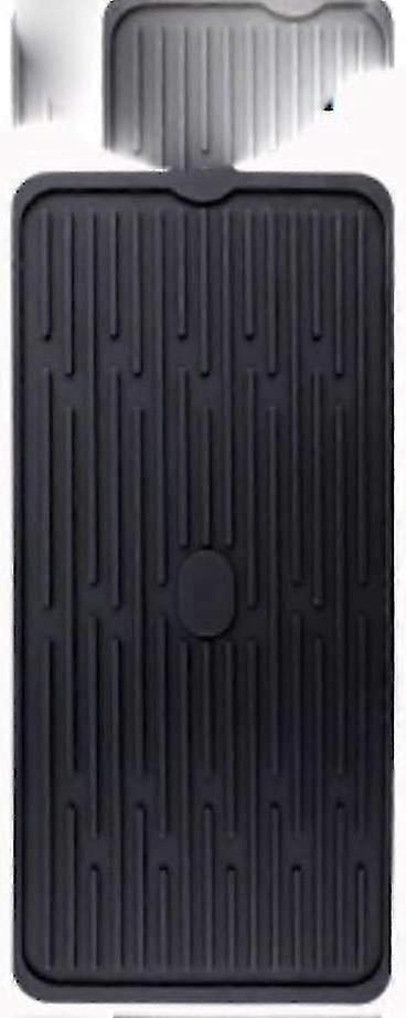 Large Rectangular Corrugated Silicone Drainage Pad Kitchen Daily Necessities B-Black