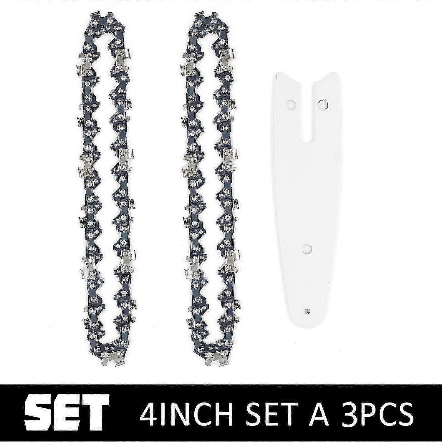Chainsaw Chain 2pcs Carbide Chainsaw Chain (4 inch+bar)
