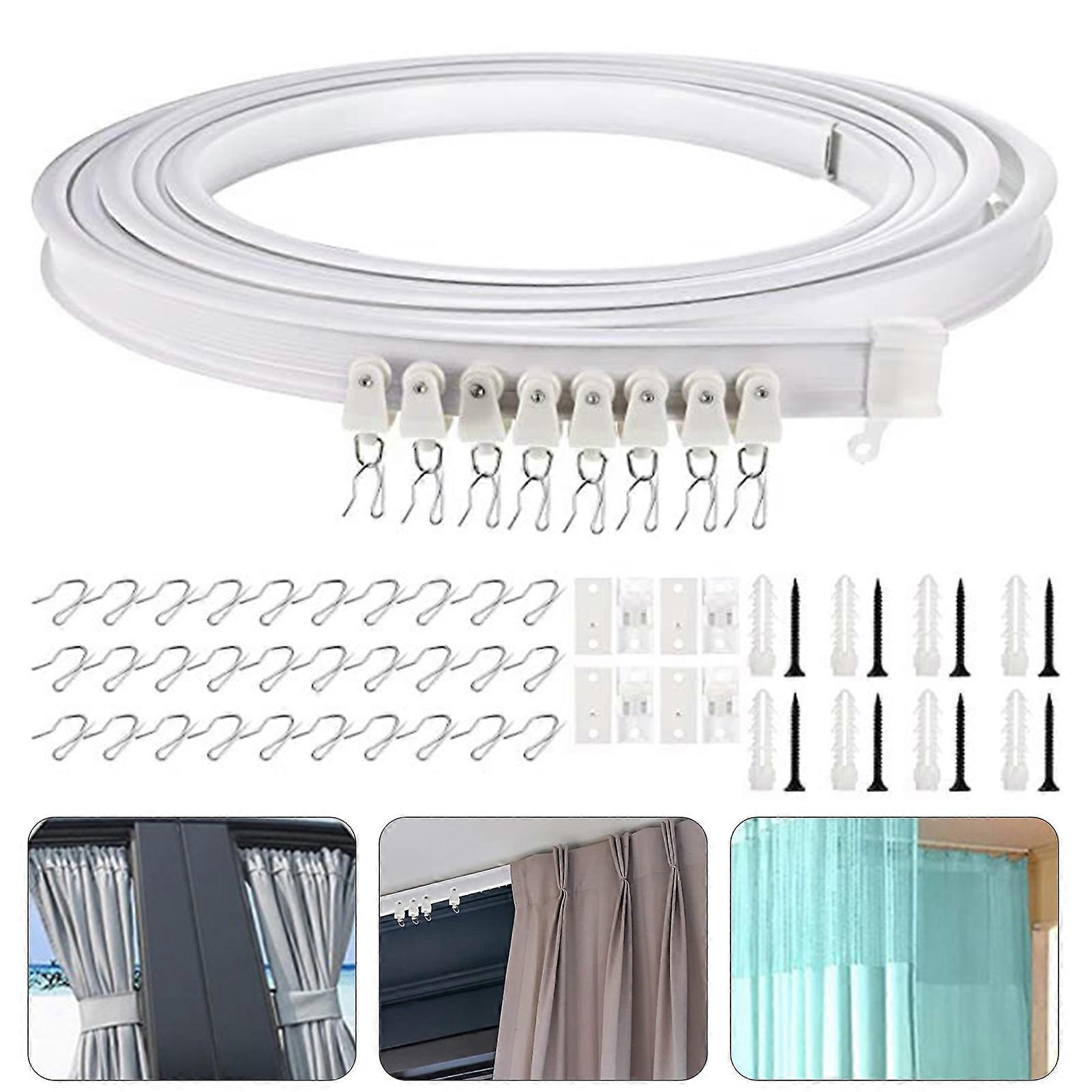 Flexible Bendable Sliding Curtain Rail System and Room Divider Kit