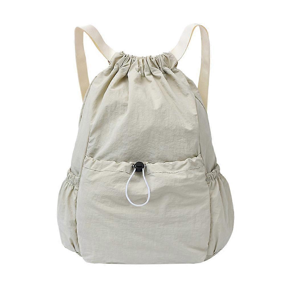 Lightweight Drawstring Backpack Foldable Large Capacity Nylon Adjustable