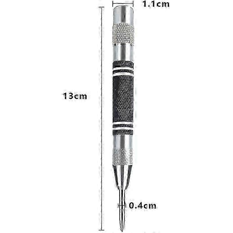 13cm Adjustable Impact Automatic Center Punch 2 Pack with 2 Replacement Tips