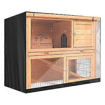 Outdoor Rabbit Hutch Cover Waterproof 210D Oxford Fabric with Zipper Access for Winter Protection