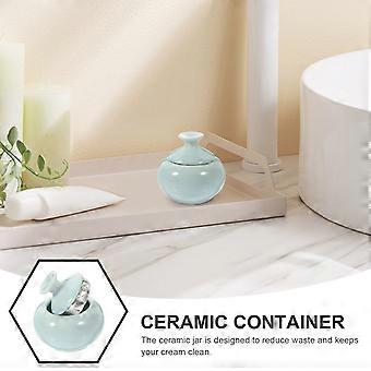 Lip Balm Containers Ceramic Lip Balm Holder for Storage 3Pcs Sky-Blue Jars