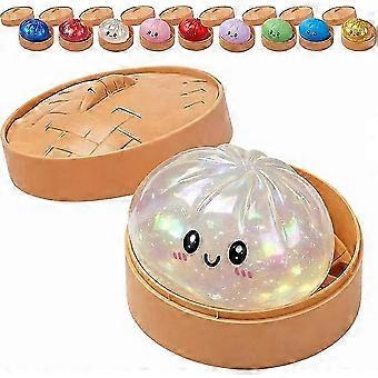 Ravioli luminosi, morbidi e adorabili giocattoli comprimibili a forma di raviolo (con scatola), giocattoli sensoriali comprimibili a forma di raviolo, antistress, bianchi