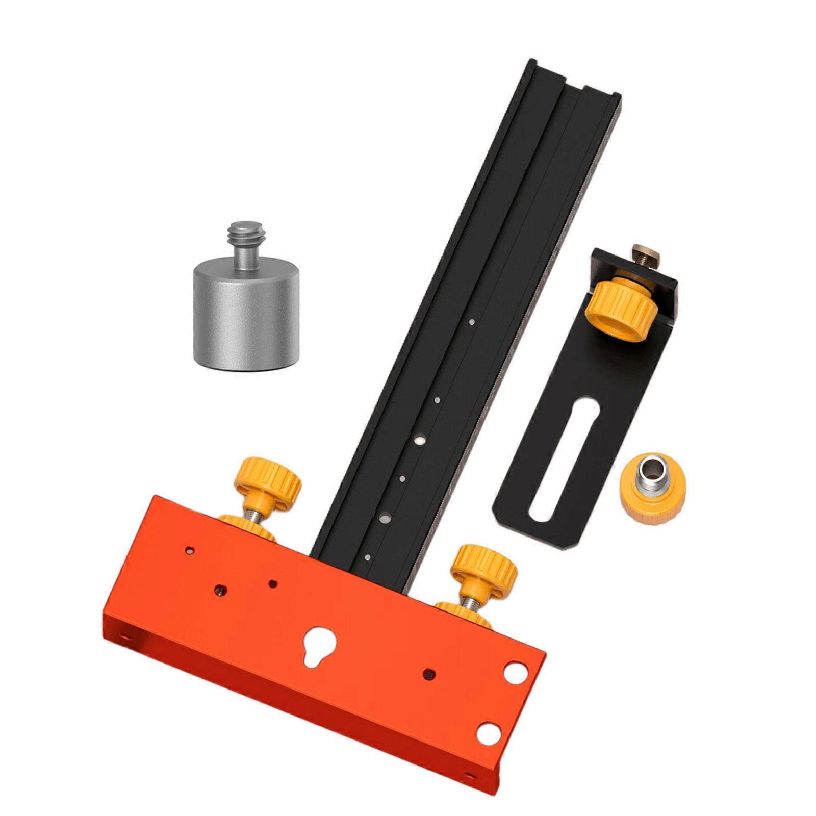 Level Tool Positioning Mount, Multi-Position Level Tool Mount with Sliding Vertical Guide, Ferrous-Face Attachment, Post Fastener, and Threaded