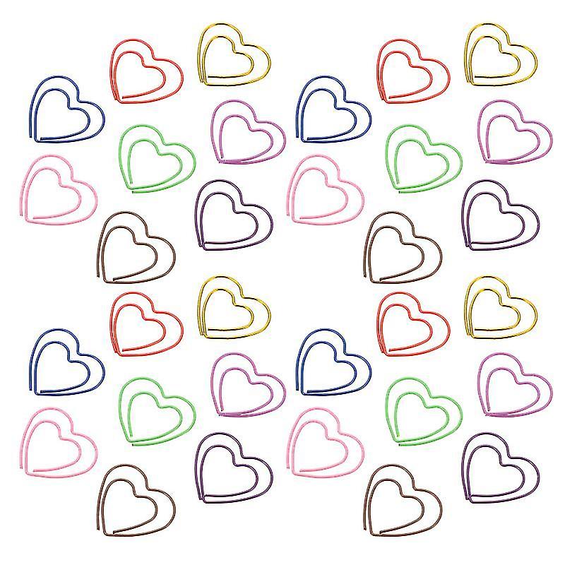 2.3X2cm Assorted Color Paper Clips & Clamps 50pcs Multi-color Paper Clips Book Marker Clips Metal Pa