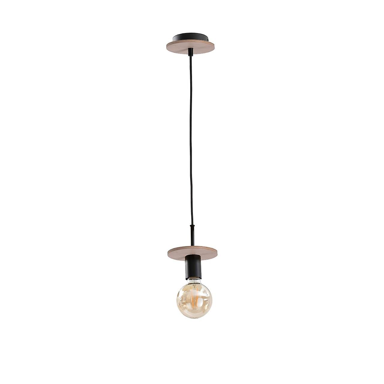 Saturn Slim Pendant Ceiling Light Natural, Black, 12cm, 1x E27