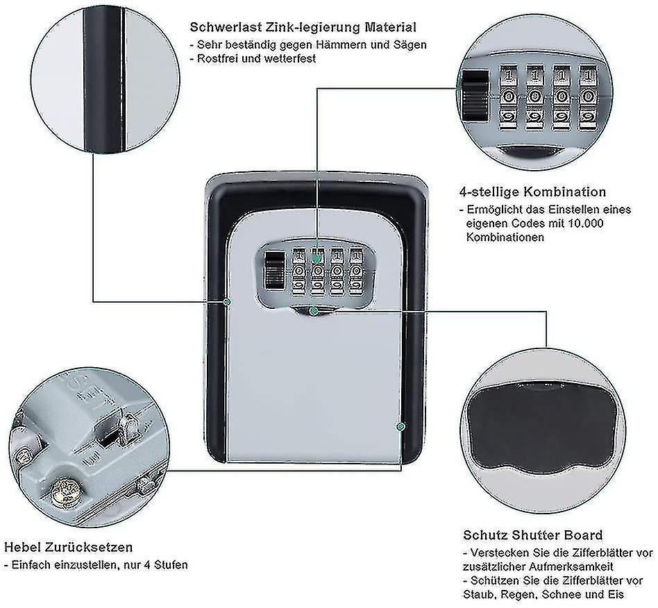 Key Safe With Numeric Code For Outside,with 4-digit Number Combination