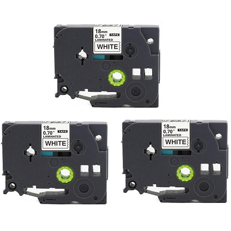 3Pcs Compatible Label Tape Replace 18mm 0.7 Laminated White TZe-241 -241 for Brother P-Press Label