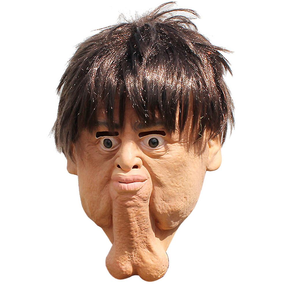 真新しいハロウィンダブルチンラテックスヘッドマスクカスタムパーティーコスプレ小道具面白い