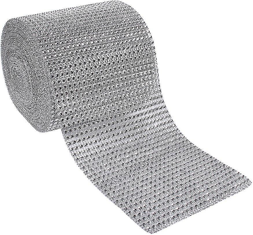 Diamond Water Drill Net Ribbon Roll 24 Rows 10 Yard Silver Plastic