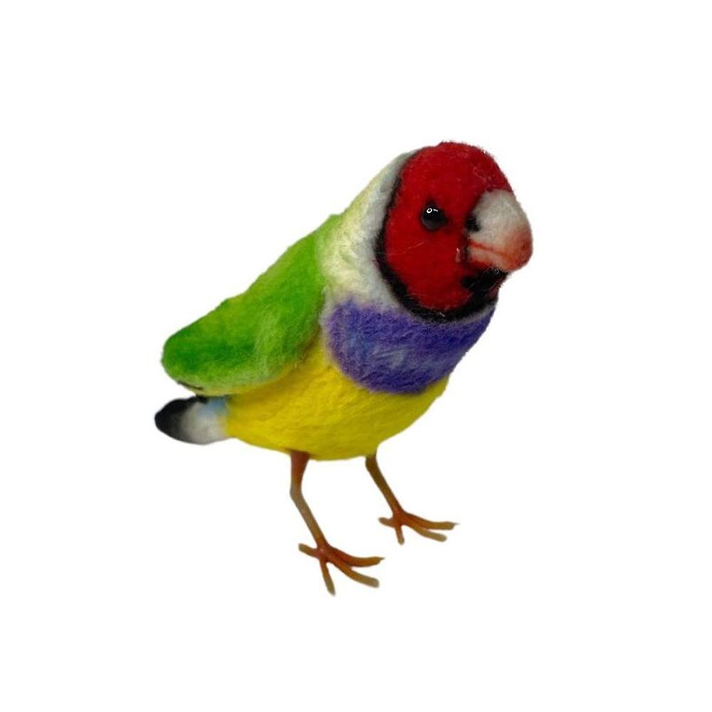 Hansa Realistic Gouldian Finch Bird Soft Plush Toy 13cm Ages 3 Years and Up