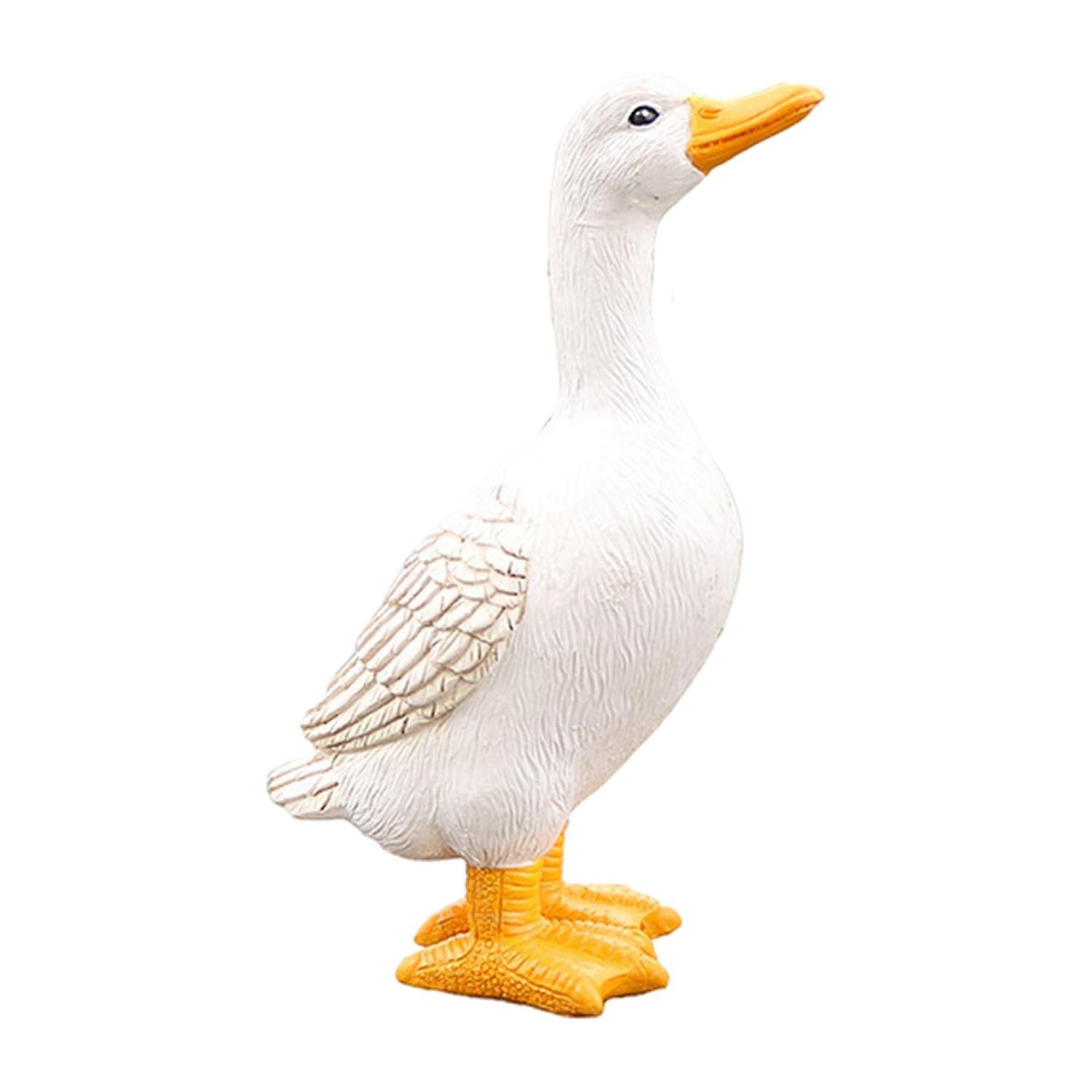 Duck Statue High Simulation All Match Resin Art Craft Drinking Water Duck Model Garden Supplies